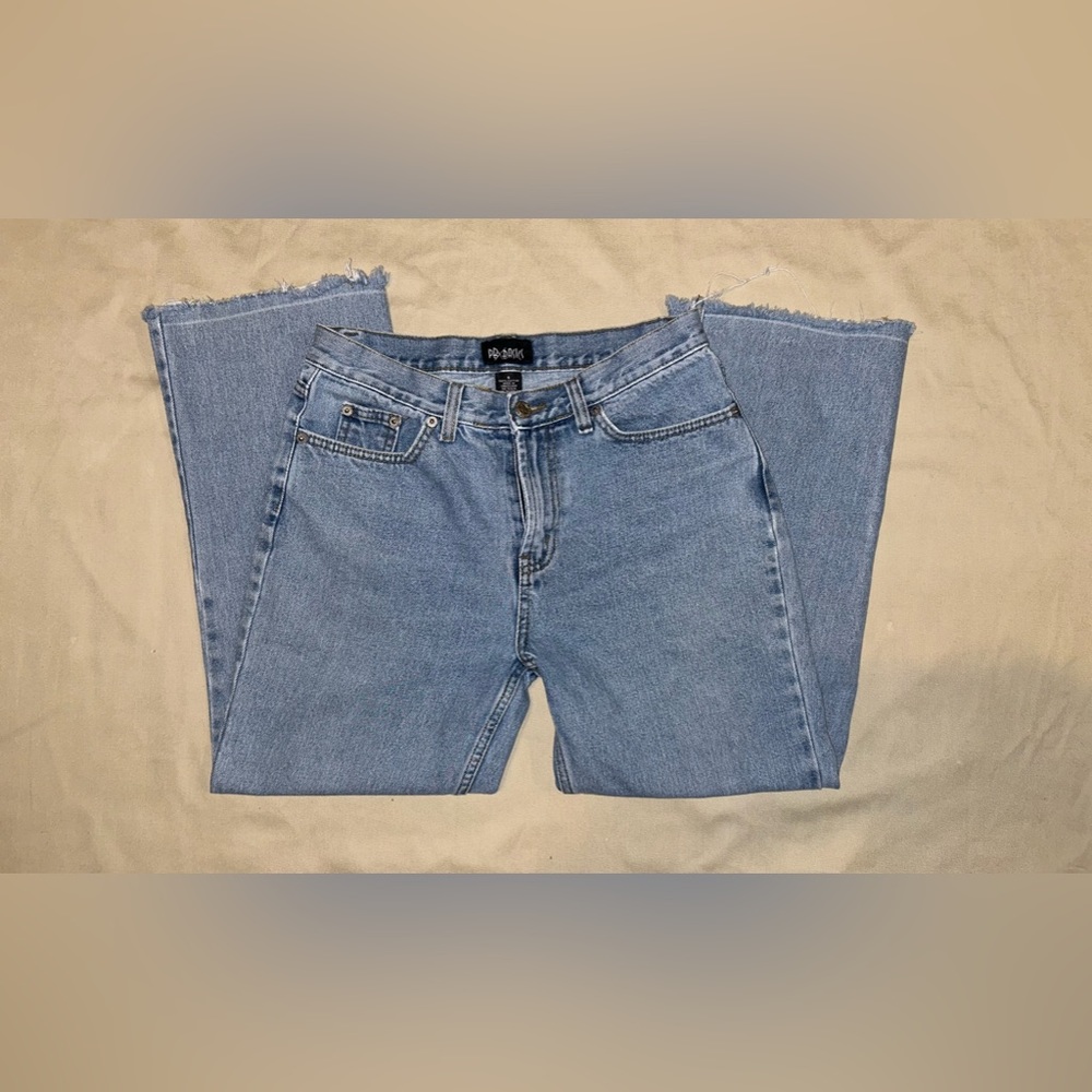 Vintage Y2K 90s PBX BASICS Jeans with Raw Hem Cropped Size 6